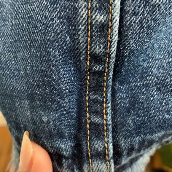 rag & bone Distressed Style Fringed Medium Wash Denim Skirt W1B2K273FRI Size 27 - Picture 12 of 17